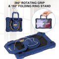 For Samsung Galaxy Tab A7 Lite 2021 Contrast Color Robot Silicone Hybrid PC Tablet Case(Navy Black)