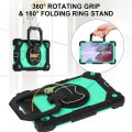 For Samsung Galaxy Tab A7 Lite 2021 Contrast Color Robot Silicone Hybrid PC Tablet Case(Black Mint G