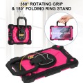 For Samsung Galaxy Tab A7 Lite 2021 Contrast Color Robot Silicone Hybrid PC Tablet Case(Black Rose R