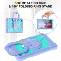 For Samsung Galaxy Tab A7 Lite 2021 Contrast Color Robot Silicone Hybrid PC Tablet Case(Purple Mint
