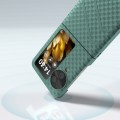 For OPPO Find N3 Flip Wave Pattern Matte PC Phone Case(Dark Green)