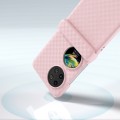 For Huawei Pocket 2 3 in 1 Wave Pattern Matte PC Phone Case with Hinge(Pink)