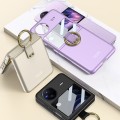For vivo X Flip GKK Integrated Ultra-thin Full Coverage Phone Case with Ring Holder(Gold)