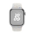 For Apple Watch Series 9 41mm Coloful Silicone Watch Band(White Platinum)