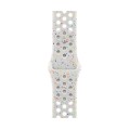 For Apple Watch 38mm Coloful Silicone Watch Band(White Platinum)