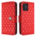 For Motorola Moto G Power 2023 Rhombic Texture Flip Leather Phone Case with Lanyard(Red)