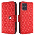 For Motorola Moto G54 Rhombic Texture Flip Leather Phone Case with Lanyard(Red)