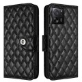 For Xiaomi 13T / 13T Pro Rhombic Texture Flip Leather Phone Case with Lanyard(Black)