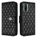 For Xiaomi Poco F5 Pro / Redmi K60 Rhombic Texture Flip Leather Phone Case with Lanyard(Black)