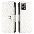 For Xiaomi Redmi Note 12 5G Rhombic Texture Flip Leather Phone Case with Lanyard(White)