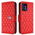 For Xiaomi Redmi Note 12 Pro 5G Rhombic Texture Flip Leather Phone Case with Lanyard(Red)