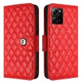 For Xiaomi Redmi Note 12 Pro Speed Rhombic Texture Flip Leather Phone Case with Lanyard(Red)