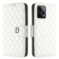 For Xiaomi Redmi Note 12 Pro+ 5G Rhombic Texture Flip Leather Phone Case with Lanyard(White)