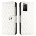 For Xiaomi Redmi Note 12S 4G Rhombic Texture Flip Leather Phone Case with Lanyard(White)