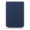 For PocketBook Verse Pro Solid Color Voltage Caster Leather Smart Tablet Case(Dark Blue)