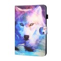 For Amazon Kindle Fire HD10 2023/2021 Coloured Drawing Stitching Smart Leather Tablet Case(Wolf)
