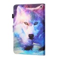 For Amazon Kindle Fire HD10 2023/2021 Coloured Drawing Stitching Smart Leather Tablet Case(Wolf)