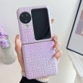 For OPPO Find N3 Flip Pearlescent Paint Gradient Geometric Leather Phone Case(Purple)