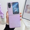 For OPPO Find N2 Flip Pearlescent Paint Gradient Geometric Leather Phone Case(Purple)