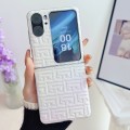 For OPPO Find N2 Flip Pearlescent Paint Gradient Geometric Leather Phone Case(Silver)