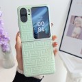 For OPPO Find N2 Flip Pearlescent Paint Gradient Geometric Leather Phone Case(Green)