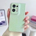 For OPPO Find N2 Pearlescent Paint Gradient Geometric Leather Phone Case(Green)