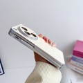 For OPPO Find N3 Pearlescent Paint Gradient Geometric Leather Phone Case(Silver)