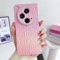 For OPPO Find N3 Pearlescent Paint Gradient Geometric Leather Phone Case(Pink)