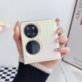 For Huawei Pocket 2 Pearlescent Paint Gradient Geometric Leather Phone Case(Gold)