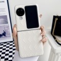 For OPPO Find N3 Flip Pearlescent Paint Diamond Shaped Checkered Leather Phone Case(Silver)