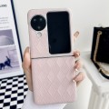 For OPPO Find N3 Flip Pearlescent Paint Diamond Shaped Checkered Leather Phone Case(Pink)