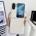 For OPPO Find N2 Flip Pearlescent Paint Diamond Shaped Checkered Leather Phone Case(Silver)