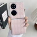 For Huawei Pocket 2 Pearlescent Paint Diamond Shaped Checkered Leather Phone Case(Pink)