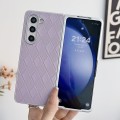 For Samsung Galaxy Z Fold4 5G Pearlescent Paint Diamond Shaped Checkered Leather Phone Case(Purple)