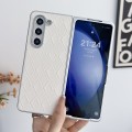 For Samsung Galaxy Z Fold3 5G Pearlescent Paint Diamond Shaped Checkered Leather Phone Case(Silver)