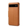 For Google Pixel 6a Denior Cowhide Texture Wallet Style Leather Phone Case(Khaki)