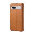 For Google Pixel 7a Denior Cowhide Texture Wallet Style Leather Phone Case(Khaki)