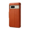 For Google Pixel 8 Denior Cowhide Texture Wallet Style Leather Phone Case(Brown)