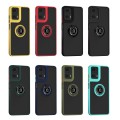 For Motorola Moto G24 / G04 Q Shadow 1 Series TPU + PC Phone Case with Ring(Black+Red)