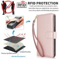 For iPhone 15 Pro Multi-Card Wallet RFID Leather Phone Case(Rose Gold)