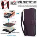 For iPhone 15 Pro Multi-Card Wallet RFID Leather Phone Case(Dark Purple)