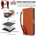 For iPhone 15 Pro Multi-Card Wallet RFID Leather Phone Case(Brown)