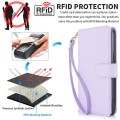 For iPhone 15 Plus Multi-Card Wallet RFID Leather Phone Case(Light Purple)