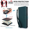 For iPhone 14 Pro Max Multi-Card Wallet RFID Leather Phone Case(Green)