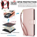 For iPhone 13 Pro Max Multi-Card Wallet RFID Leather Phone Case(Rose Gold)