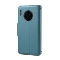 For Huawei Mate 30 Pro Denior Cowhide Texture Wallet Style Leather Phone Case(Blue)