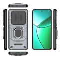 For Realme 12+ 5G Global Sliding Camshield TPU + PC Shockproof Phone Case with Holder(Grey)
