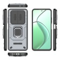 For Realme 12 5G Global Sliding Camshield TPU + PC Shockproof Phone Case with Holder(Grey)