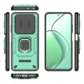 For Realme 12 5G Global Sliding Camshield TPU + PC Shockproof Phone Case with Holder(Green)