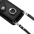 For OPPO Reno11 Global Organ Card Bag Ring Holder Phone Case with Long Lanyard(Black)